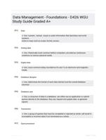 Data Management - Foundations - D426 WGU Study Guide Graded A+