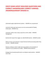 CRCST EXAM LATEST 2024/2025 QUESTIONS AND  CORRECT ANSWERS(100% CORRECT VERIFIED  ANSWERS)ALREADY GRADED A+