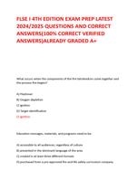 FLSE I 4TH EDITION EXAM PREP LATEST  2024/2025 QUESTIONS AND CORRECT  ANSWERS(100% CORRECT VERIFIED  ANSWERS)