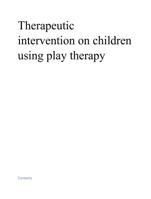 Therapeutic intervention on children using play therapy