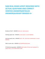 NAB RCAL EXAM LATEST 2024/2024 WITH  ACTUAL QUESTIONS AND CORRECT  VERIFIED ANSWERS(DETAILED  ANSWERS)ALREADY GRADED A+