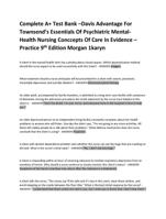 Complete A+ Test Bank –Davis Advantage For  Townsend’s Essentials Of Psychiatric Mental- Health Nursing Conccepts Of Care