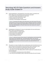 Neurology NCLEX Style Questions and Answers Study Guide Graded A+