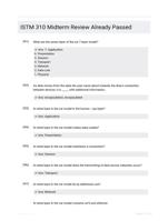 ISTM 310 Midterm Review Already Passed
