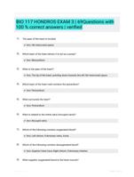 BIO 117 HONDROS EXAM 3 | 69Questions with 100 % correct answers | verified