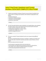 surg 2 final Exam Questions and Correct Answers  2024/2025 COMPLETE SOLUTIONS