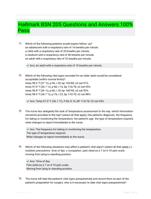 Hallmark BSN 205 Questions and Answers 100% Pass