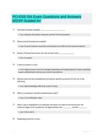 PCI-DSS ISA Exam Questions and Answers 2023!!! Graded A+