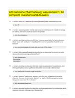 ATI Capstone Pharmacology assessment 1| 60 Complete Questions and Answers