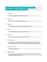 Sports Medicine EOPA 70 questions and answers Rated 100% Correct!!