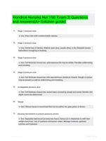 Hondros Nursing Nur 150: Exam 2| Questions and Answers(A+ Solution guide)