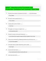 MSSC - Manufacturing Processes and Production Questions and Answers 100% Pass