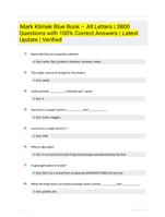 Mark Klimek Blue Book  All Letters | 3800 Questions with 100% Correct Answers | Latest Update | Verified