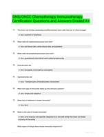 ONS/ONCC Chemotherapy Immunotherapy Certification Questions and Answers Graded A+