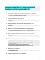 Dental Hygiene Nitrous Oxide Examination Questions and Answers Graded A+