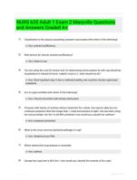 NURS 620 Adult 1 Exam 2 Maryville Questions and Answers Graded A+