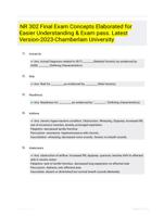 NR 302 Final Exam Concepts Elaborated for Easier Understanding & Exam pass. Latest Version-2023-Chamberlain University