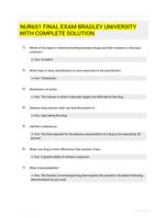 NUR651 FINAL EXAM BRADLEY UNIVERSITY WITH COMPLETE SOLUTION