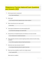 Phlebotomy Practice National Exam Questions and Answers 2023