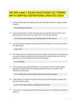 NR 509 week 7 EXAM QUESTIONS (25 TERMS) WITH VERIFIED DEFINITIONS UPDATED 2024