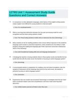 LETRS Unit 1 Assessment Study Guide Questions and Correct Answers