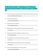 EOPA Study Guide - Teaching as a Profession, Questions and answers, 100% Accurate. Graded A+