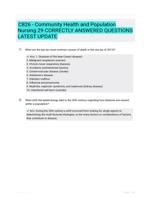 C826 - Community Health and Population Nursing 29 CORRECTLY ANSWERED QUESTIONS LATEST UPDATE