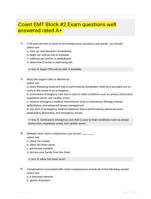 Coast EMT Block #2 Exam questions well answered rated A+