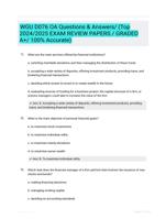 WGU D076 OA Questions & Answers/  (Top  2024/2025 EXAM REVIEW PAPERS / GRADED A+/ 100%  Accurate) 