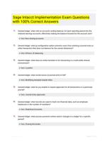 Sage Intacct Implementation Exam Questions with 100% Correct Answers 