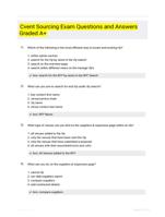 Cvent Sourcing Exam Questions and Answers Graded A+