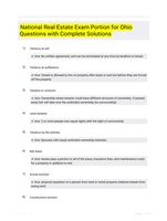 National Real Estate Exam  Portion for Ohio Questions with Complete Solutions