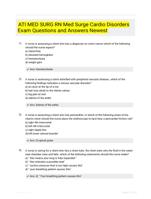 ATI MED SURG RN Med Surge Cardio Disorders Exam Questions and Answers Newest