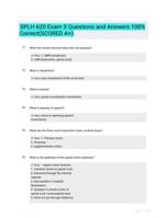 SPLH 620 Exam 3 Questions and Answers 100% Correct(SCORED A+)