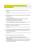 NJ CORE test Study Guide Questions and Correct Answers