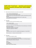 NURS 6501 Final Exam  Question and Answers  (Correct Answers) (Actual Exam 2024) Walden University