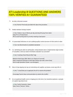 ATI Leadership B QUESTIONS AND ANSWERS 100% VERIFIED A+ GUARANTEED