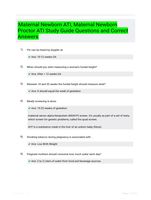 Maternal Newborn ATI, Maternal Newborn Proctor ATI Study Guide Questions and Correct Answers