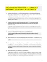 UHC Ethics and compliance 23 CORRECTLY ANSWERED QUESTIONS LATEST UPDATE