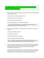 Fundamentals of Nursing Practice Questions Study Guide Rated A+