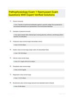 Pathophysiology Exam 1 Rasmussen Exam  Questions With Expert Verified  Solutions