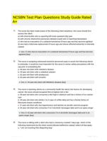 NCSBN Test Plan Questions Study Guide Rated A+