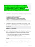 NGN Fundamentals ATI Practice: COA  ATI Proctored EXAM LATEST   ACTUAL EXAM 70 QUESTIONS AND CORRECT  ANSWERS (VERIFIED ANSWERS) |ALREADY GRADED A+