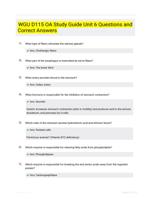 WGU D115 OA Study Guide Unit 6 Questions and Correct Answers