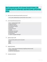 RN fundamentals ATI EXAM QUESTIONS (30 TERMS) WITH VERIFIED DEFINITIONS UPDATED 2024