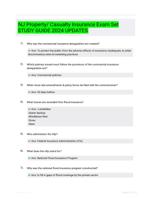 NJ Property/ Casualty Insurance Exam Set STUDY GUIDE 2024 UPDATES