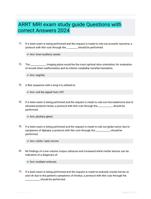 ARRT MRI exam study guide Questions with correct Answers 2024