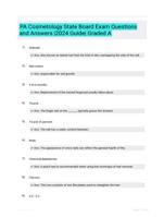 PA Cosmetology State Board Exam Questions and Answers |2024 Guide| Graded A