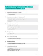 Pediatric Nursing-Communicable  Disease Questions And Answers 2023