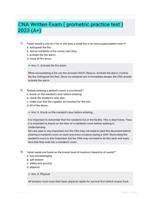 CNA Written Exam ( prometric practice test ) 2023 (A+)